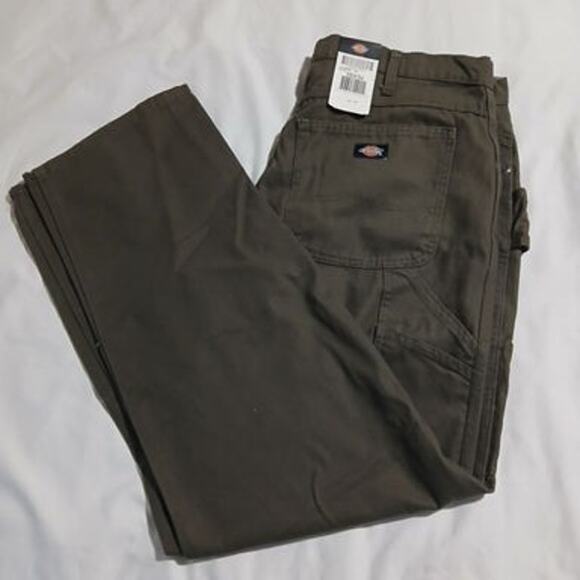 NWT DICKIES 38x34 Men's Olive Relaxed Fit Canvas Carpenter Pants 100% Cotton - Picture 6 of 13